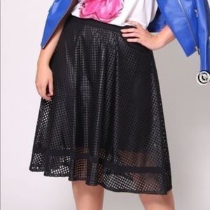 Perforated leather skirt